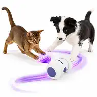Interactive Cat Toys, Puppy Dog Toys | Running Playing Moving Automatic Upgraded Smart Kitten Toys, 2- Speeds Fish Pets Toy for Bored Indoor Puppy Cats, White
