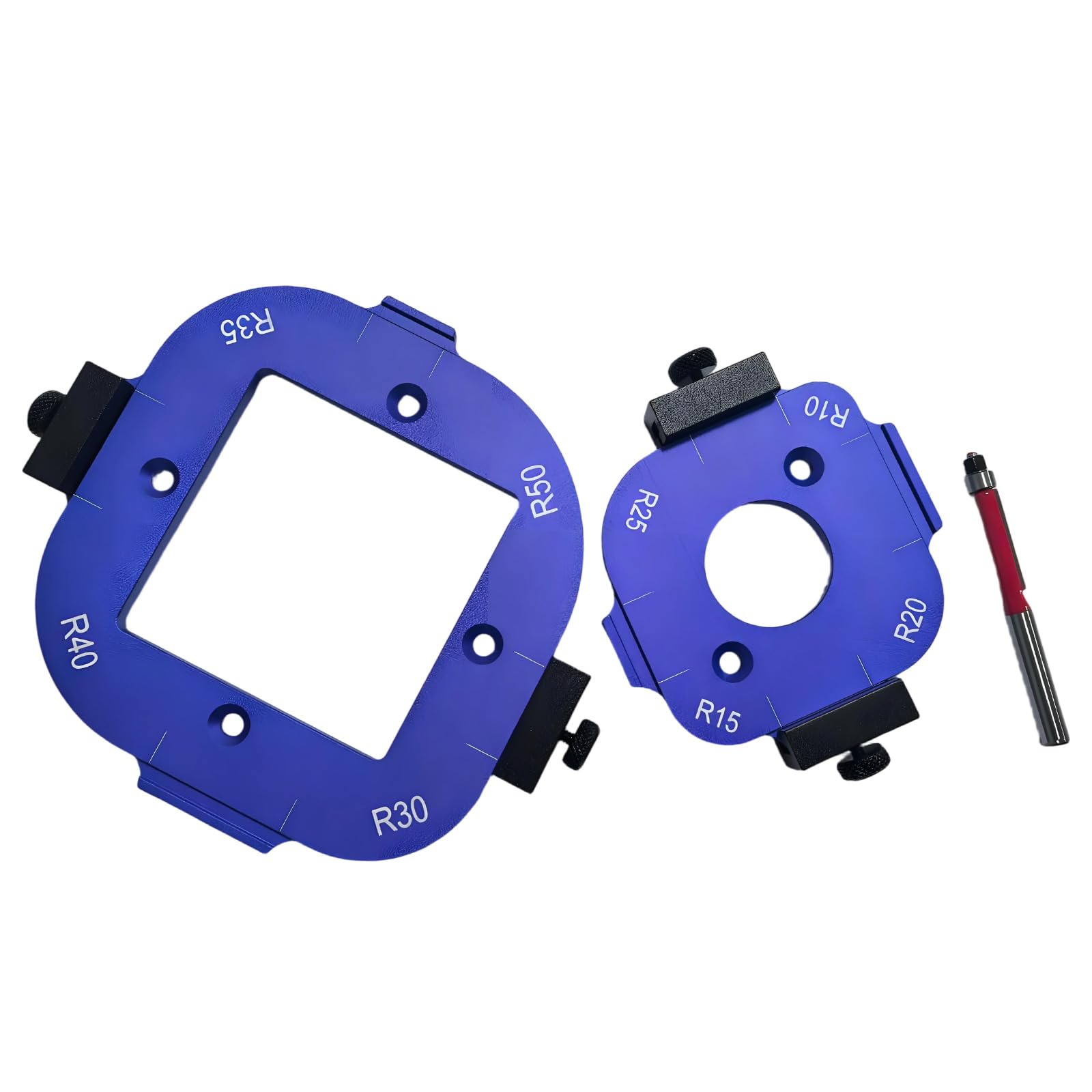 Yjcnelcr Woodworking Router Templates R10-R50 Diameter Jigs Cutting Fillet Template Aluminum Round Corner Mold Router Corner Diameter Template Jigs