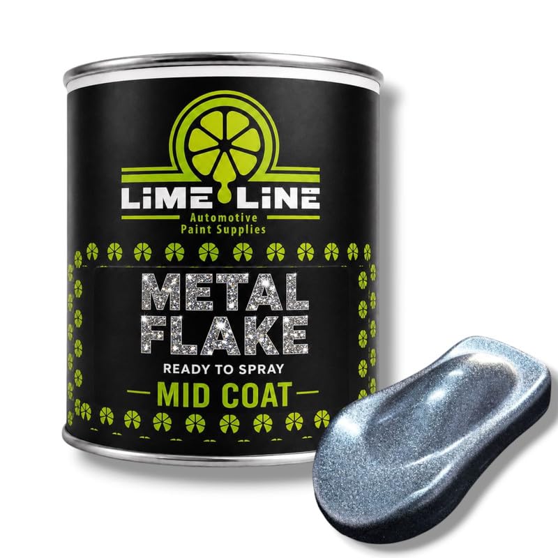 LiME LiNE Automotive Metal Flake Midcoat - No Reducer Needed (Ice Blue, 1 Quart)