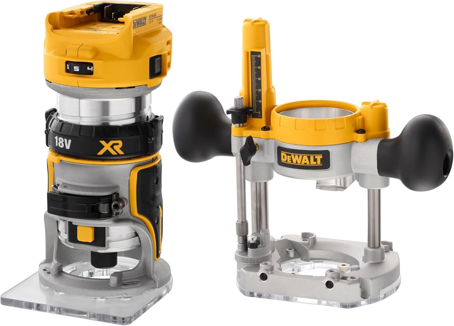 DEWALT DCW604NT-XJ Fresatrice Combinata spazzole XR 18V Senza Caricatore, 18 V, Multicolore & DT90017-QZ Set Da 22 Frese Per Legno