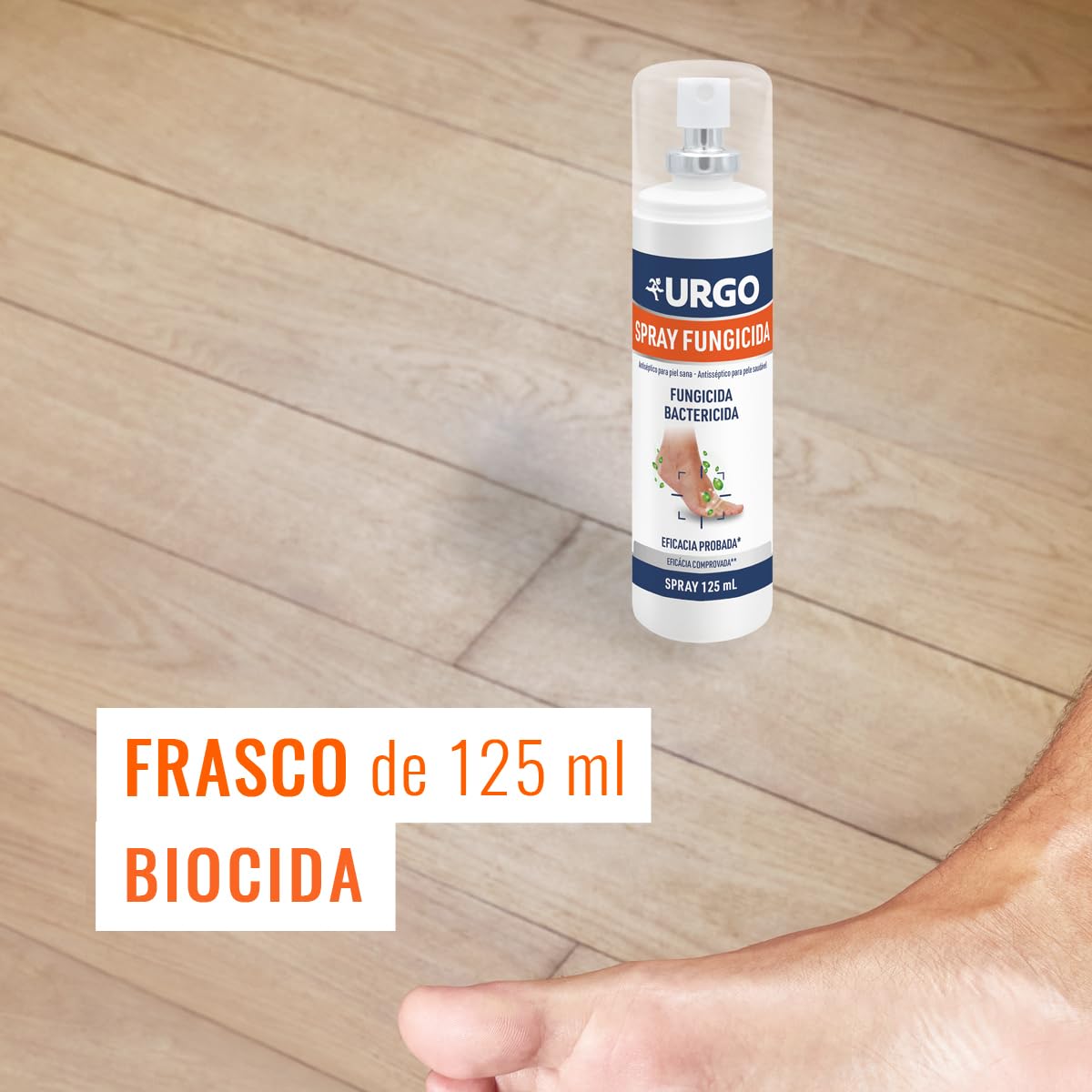 Urgo - Spray fungicida antiséptico - Elimina los hongos y las bacterias del mal olor - Efecto refrescante con mentol - 125 ml (El empaque puede variar)