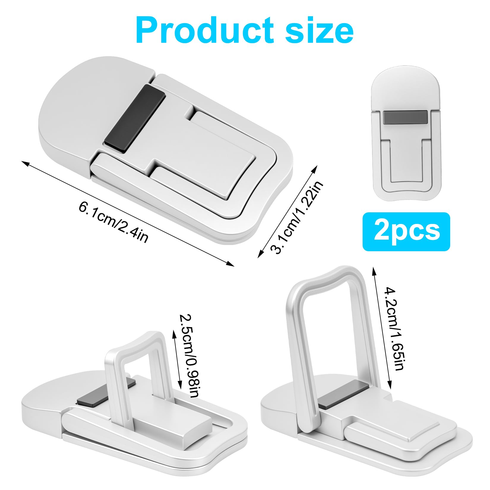 2 Pz Supporto PC Portatile Scrivania Regolabile, Supporto Laptop Regolabili in Altezza, Stand PC Portatile autoadesivi regolabili a 2 livelli per notebook, laptop e tablet