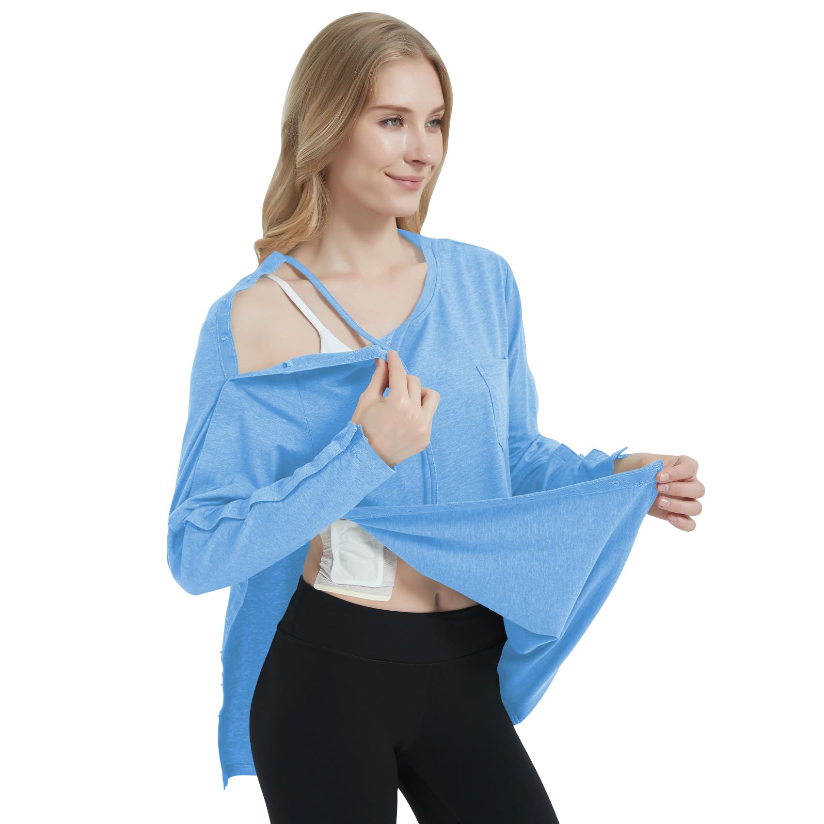 Damen Women's Post Shoulder Surgery Shirts Clothes After Rotator Cuff Women's Post Shoulder Surgery Shirts Clothes After Rotator Cuff (1er Pack)