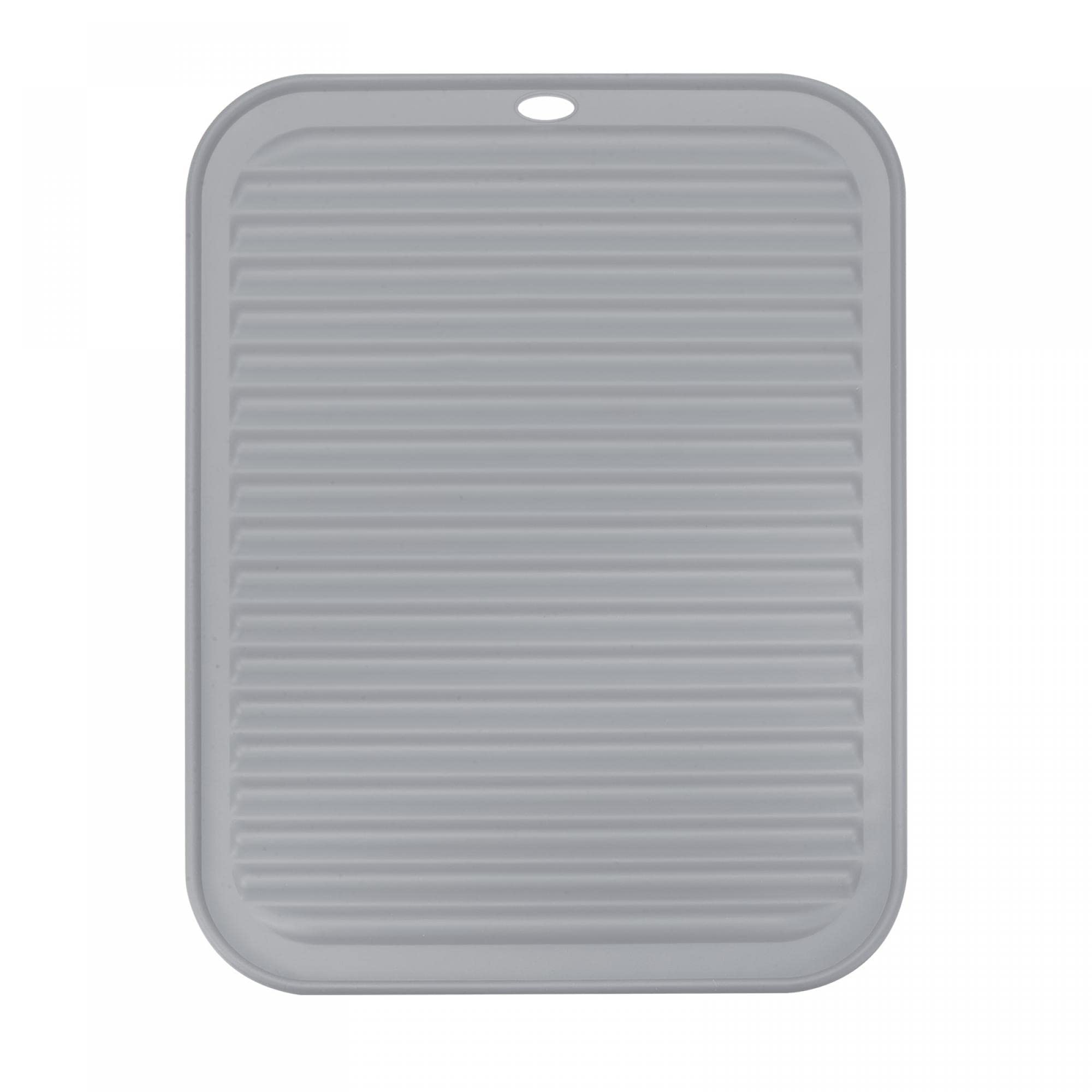 sourcing map Dish Drying Mat, 12" x 9" Silicone Reusable Drain Pad Heat Resistant Non-Slipping Suitable for Kitchen Counter, Fridge, Drawer - Gray