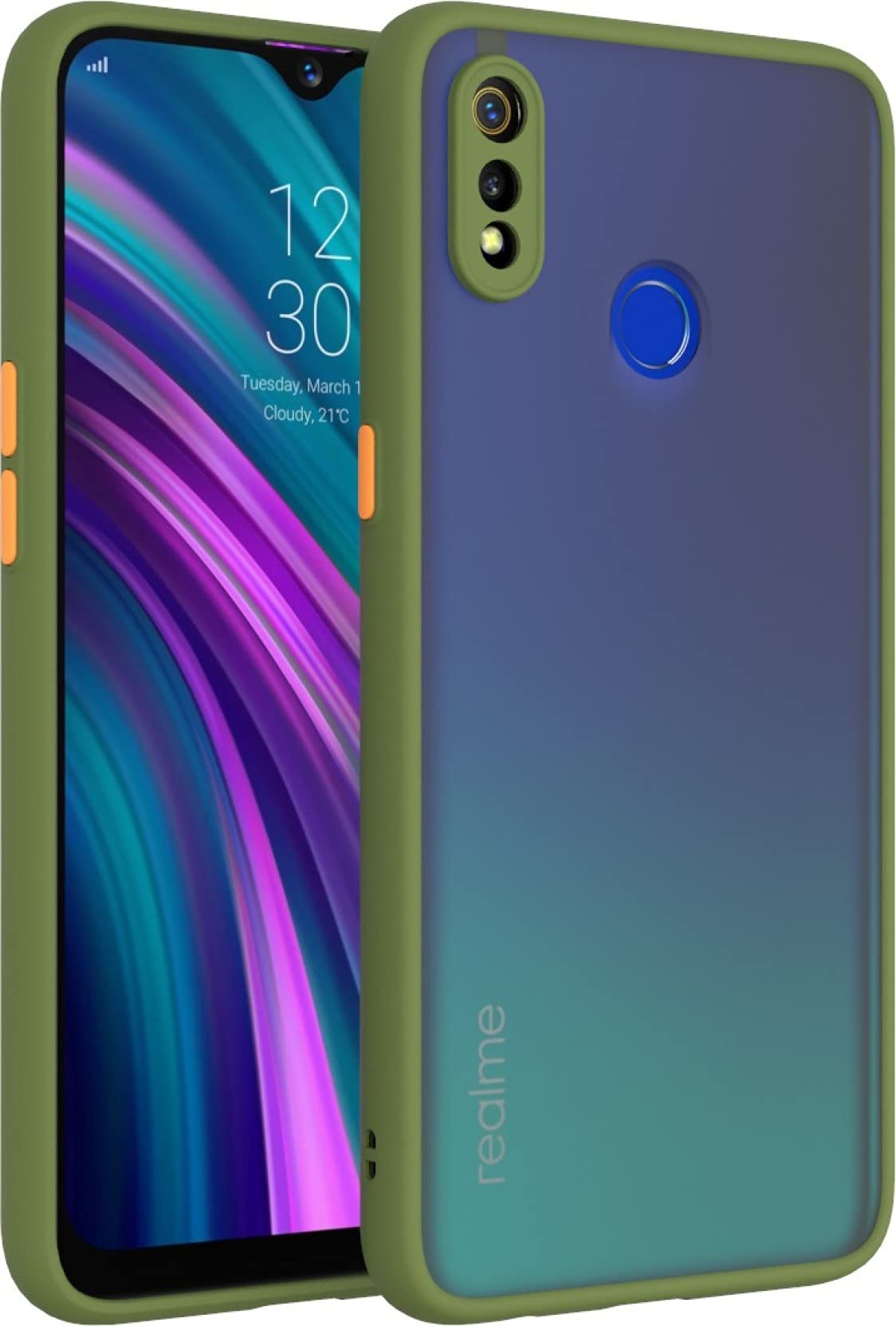 Glasgow Case Cover for Realme 3 Shockproof Back Case Cover (Camera Protection) - Green (B09CTWYJPG) Amazon Price History, Amazon Price Tracker