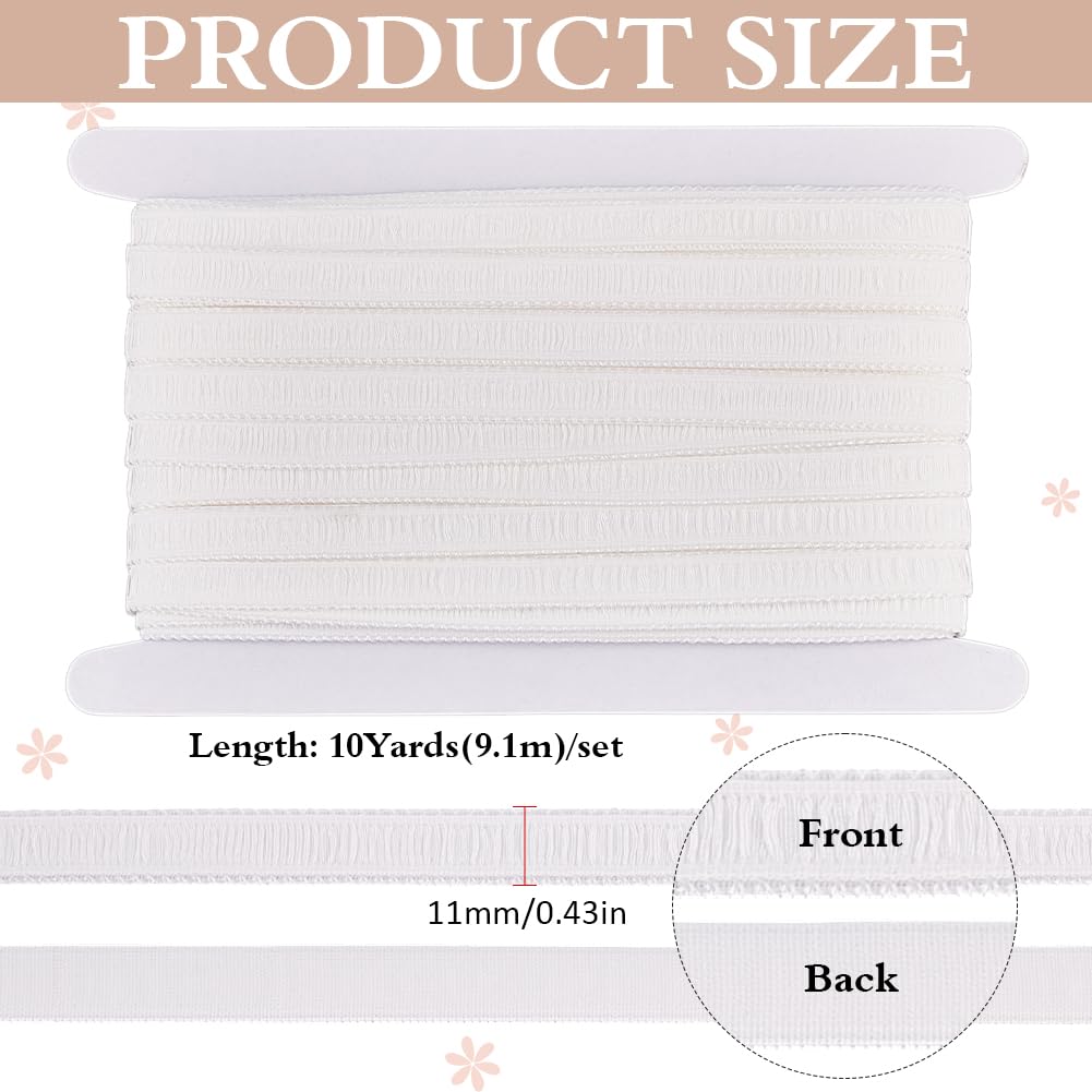 MAYJOYDIY 10 Yards Plush Bra Edging Elastic Band Trim 0.43inch Wide Beige Bra Elastic Strap Shoulder Strap Trim for Bra Straps Lingerie Making Underwear Craft Sewing Decorative