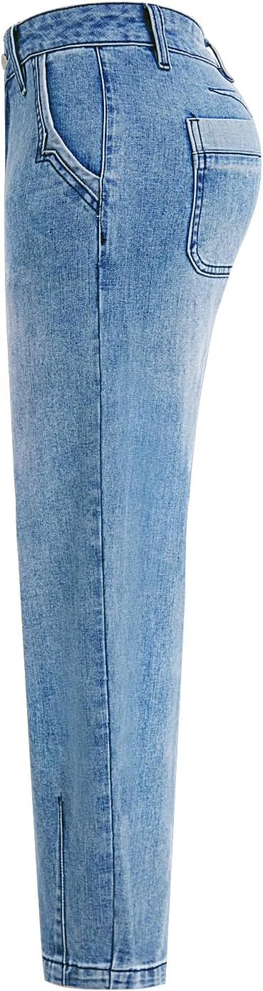 Barrel Jeans for Women Trandy Mid Rise Straight Leg Casual Washed Denim Jeans - Image 5