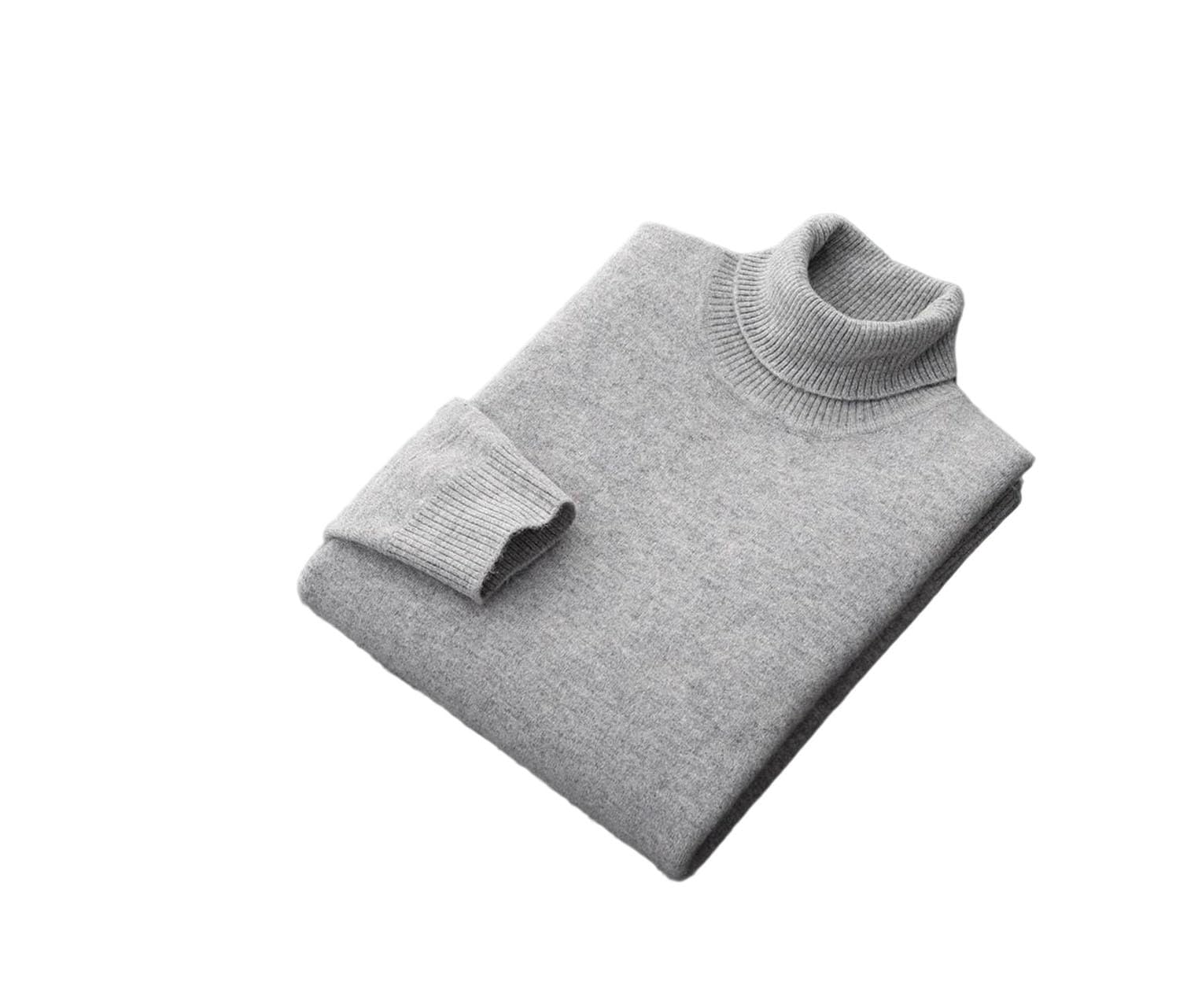 Suéter de cuello alto para hombre, ajuste delgado, casual, grueso, ajustado, cálido, casual, grueso