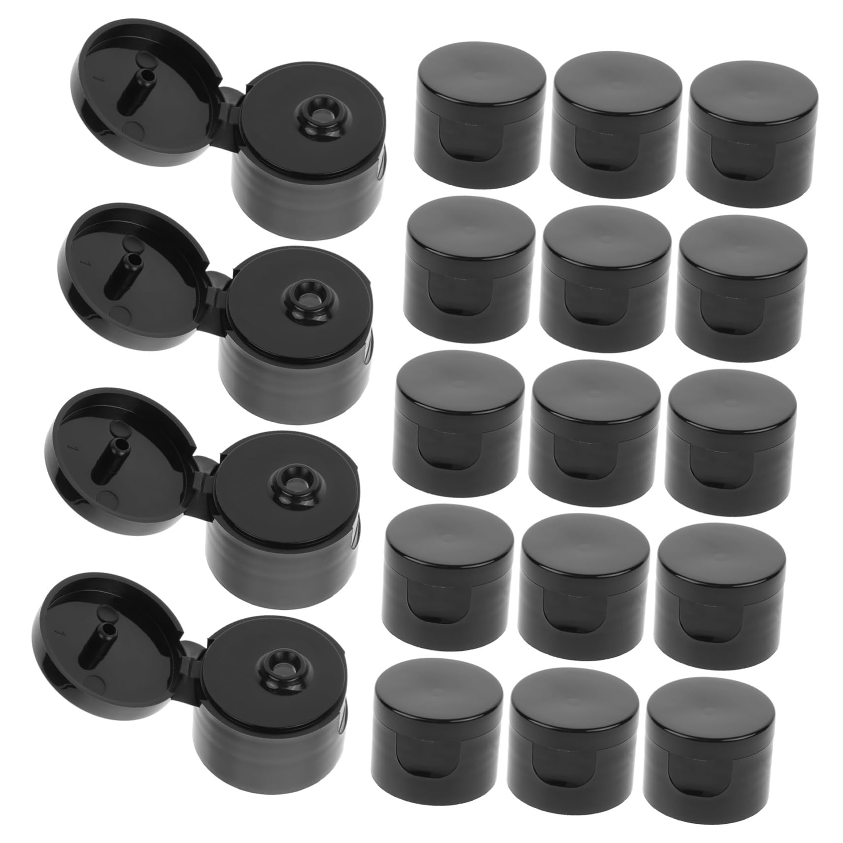 HONMEET 50pcs Flip-top Lotion Bottle Caps Pressing Caps for Shampoo Wash Plastic Cosmetic Bottle Cover Accessories Compatible with Various Personal