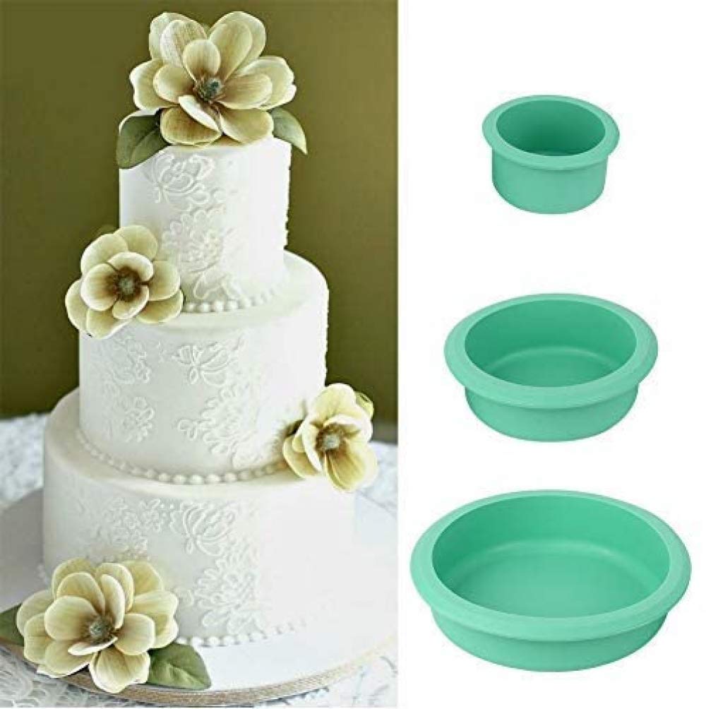 Stampi Per Torta a 3 Strati Stampo Per Torta In Silicone Rotondo Stampo Per Cottura Piatto Per Pizza Stampo Fai-Da-Te Strumenti Rotondi