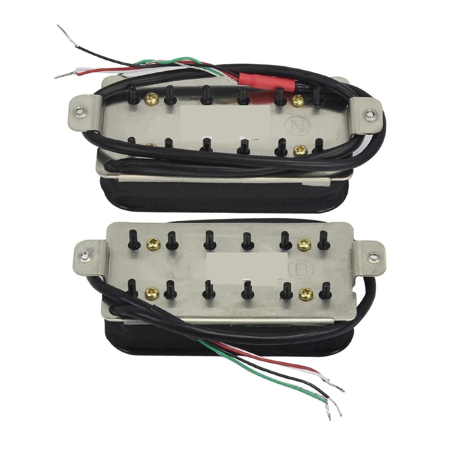 Przetwornik Do Gitary Elektrycznej Dwa Pasywne Ceramiczne Humbuckery | Zestaw przetworników mostkowych do gitary elektrycznej 4-przewodowe części do gitary(White)