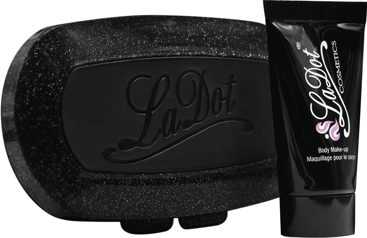 LaDot Tattoo Starter Set - kolor czarny z certyfikatem i pieczątką dla dzieci i dorosłych, tymczasowe sztuczne tatuaże przyjazne dla skóry, tusz do tatuażu na ciało i ramię, wodoodporny, 15 ml