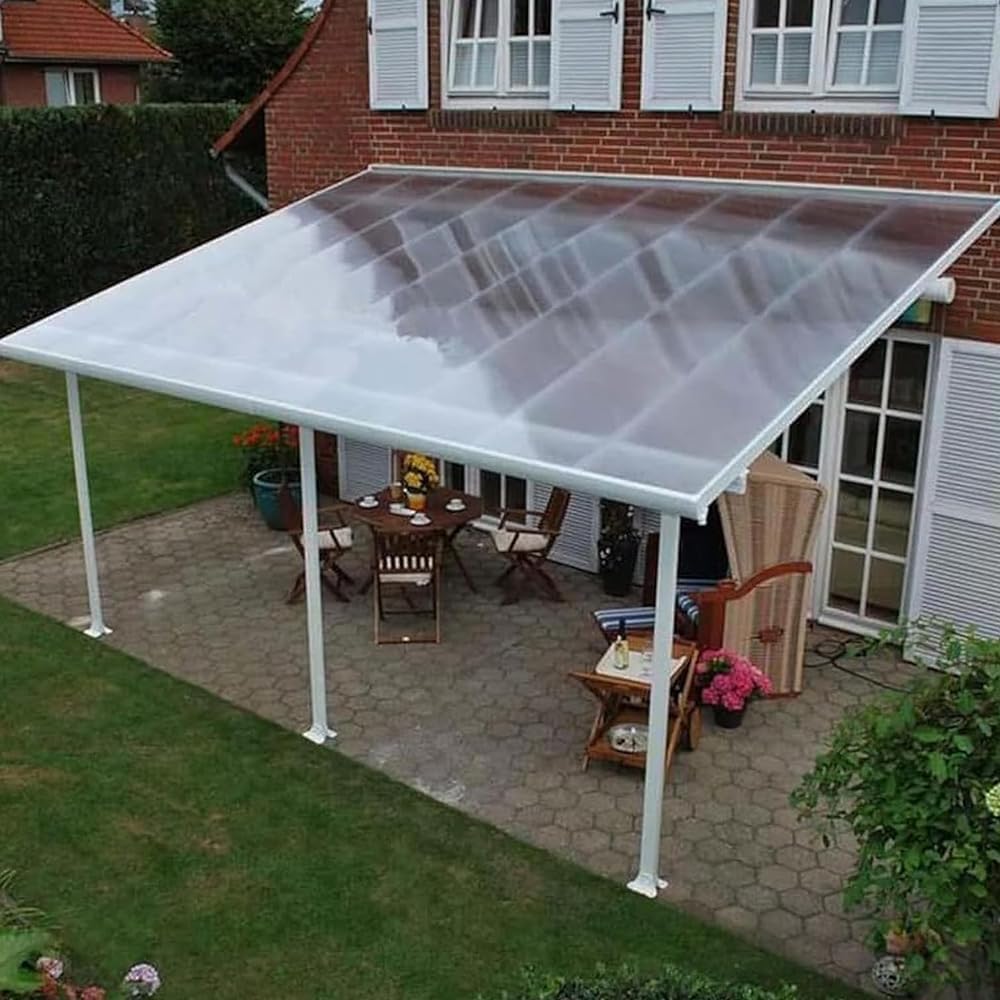 Polycarbonate Panel Roofing Sheets,Clear Acrylic Plastic Sheet Roof Cladding,Greenhouse Shed Canopy,UV Protection Rainproof Outdoor Awning Covers,Glass Replacement,Easy Cut(Size:4 x 16.4ft)