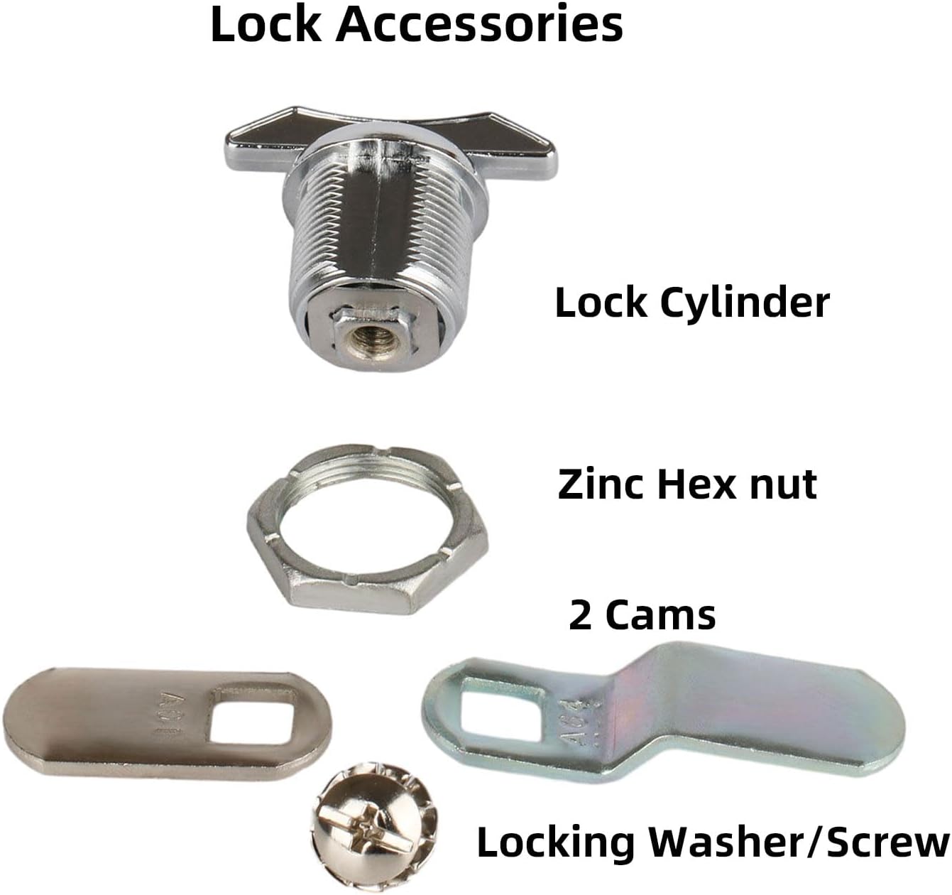 Thumb Operated Offset Cam Lock for RV Compartment Camper Storage Door,Non-Locking Replacement Lock,Keyless Knob Turn Furniture Cabinet Lock,Chrome Zinc Alloy (5/8 Inch（16mm)-5Set