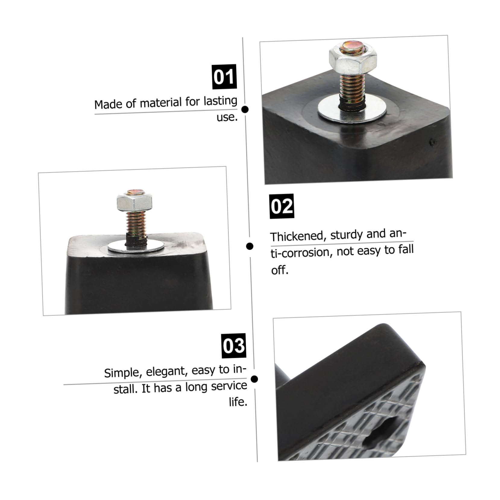 Supporti Antivibranti Condizionatore 4pezzi Gomma Nero per Unita Esterna | Vacanze Estive, Accessori Condizionatore, Support Holder Robusto, Semplice Installazione
