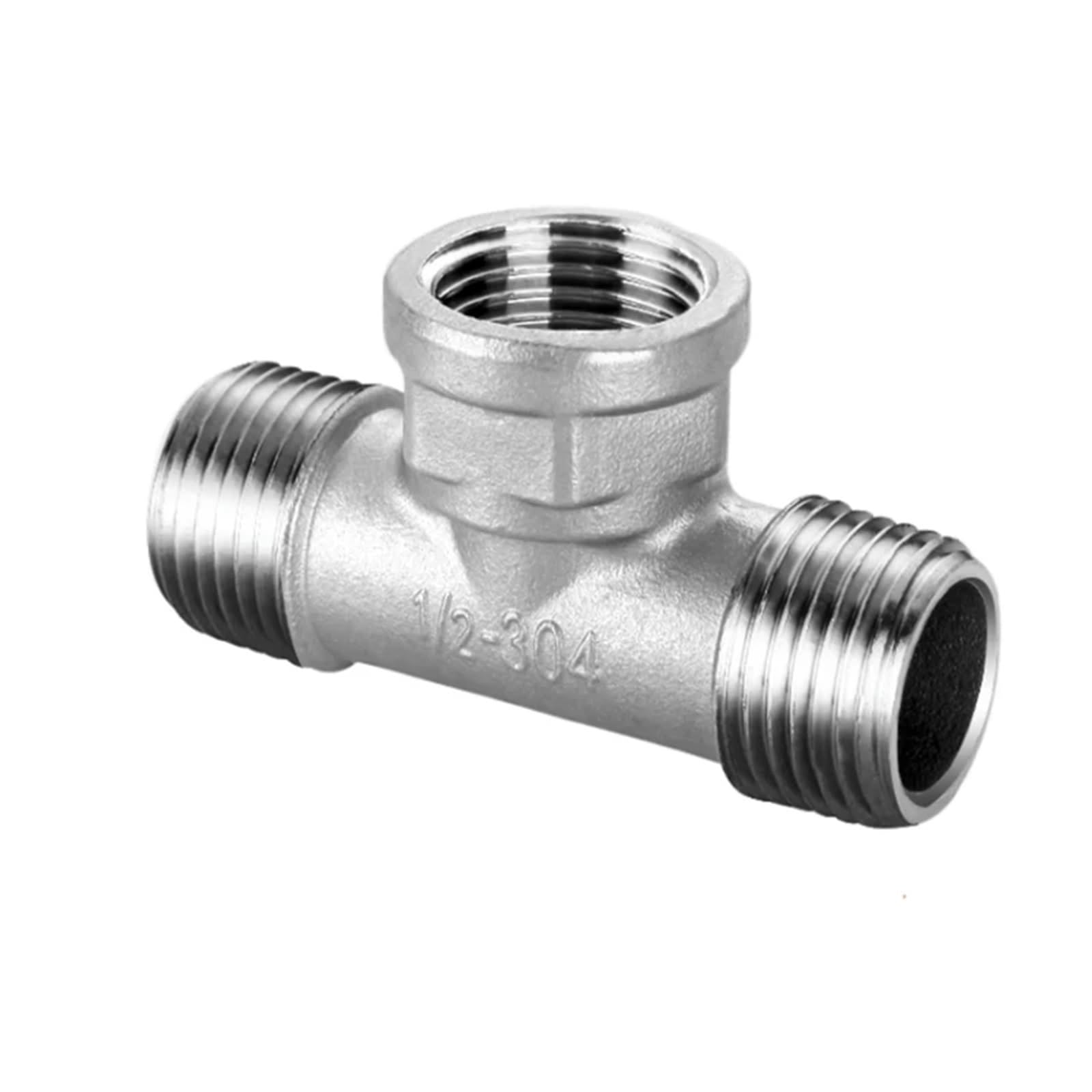 Conexión en T de 3 vías con rosca macho + macho + hembra, DN6/DN8/DN15/DN25, 1/4", 1/2", 3/4", 1" y 1-1/4", de acero inoxidable 304.(Orange,1")