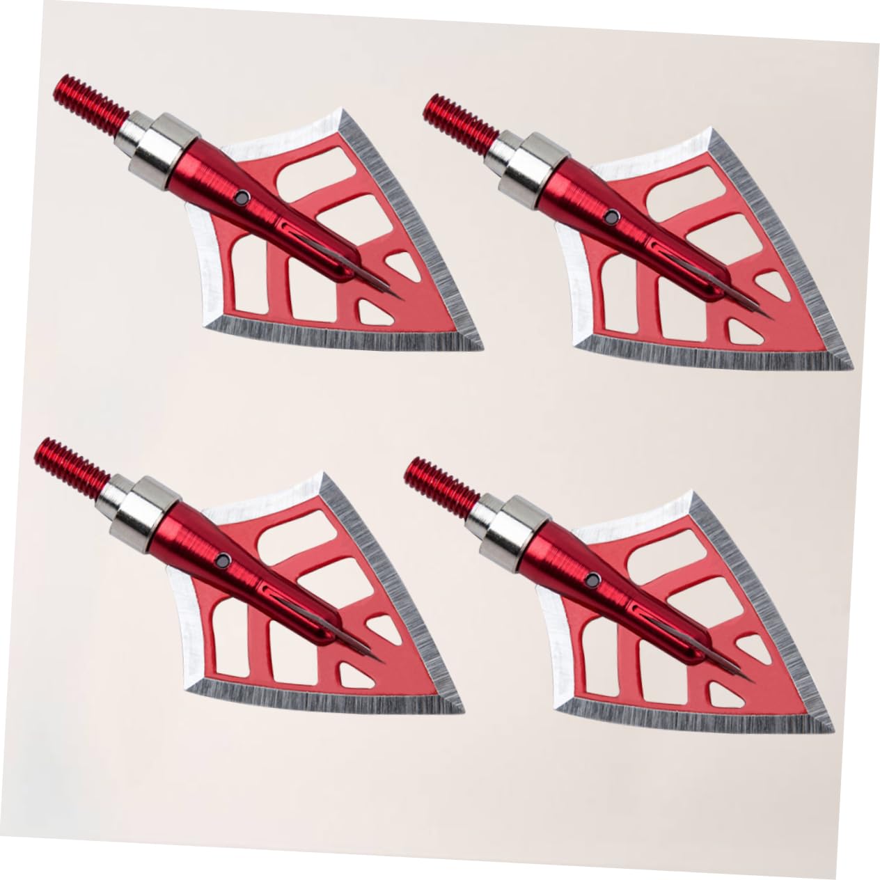 BRIGHTFUFU Precision Broadheads 4 Pack Stainless Steel Fixed Broadheads Screw Thread for/Fiberglass Arrow Compatible