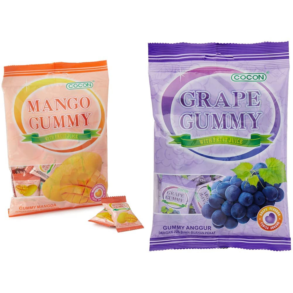 Cocon Gummy Mango Jelly Sweets 100 g & Gummy Grape Jelly Sweets 100 g