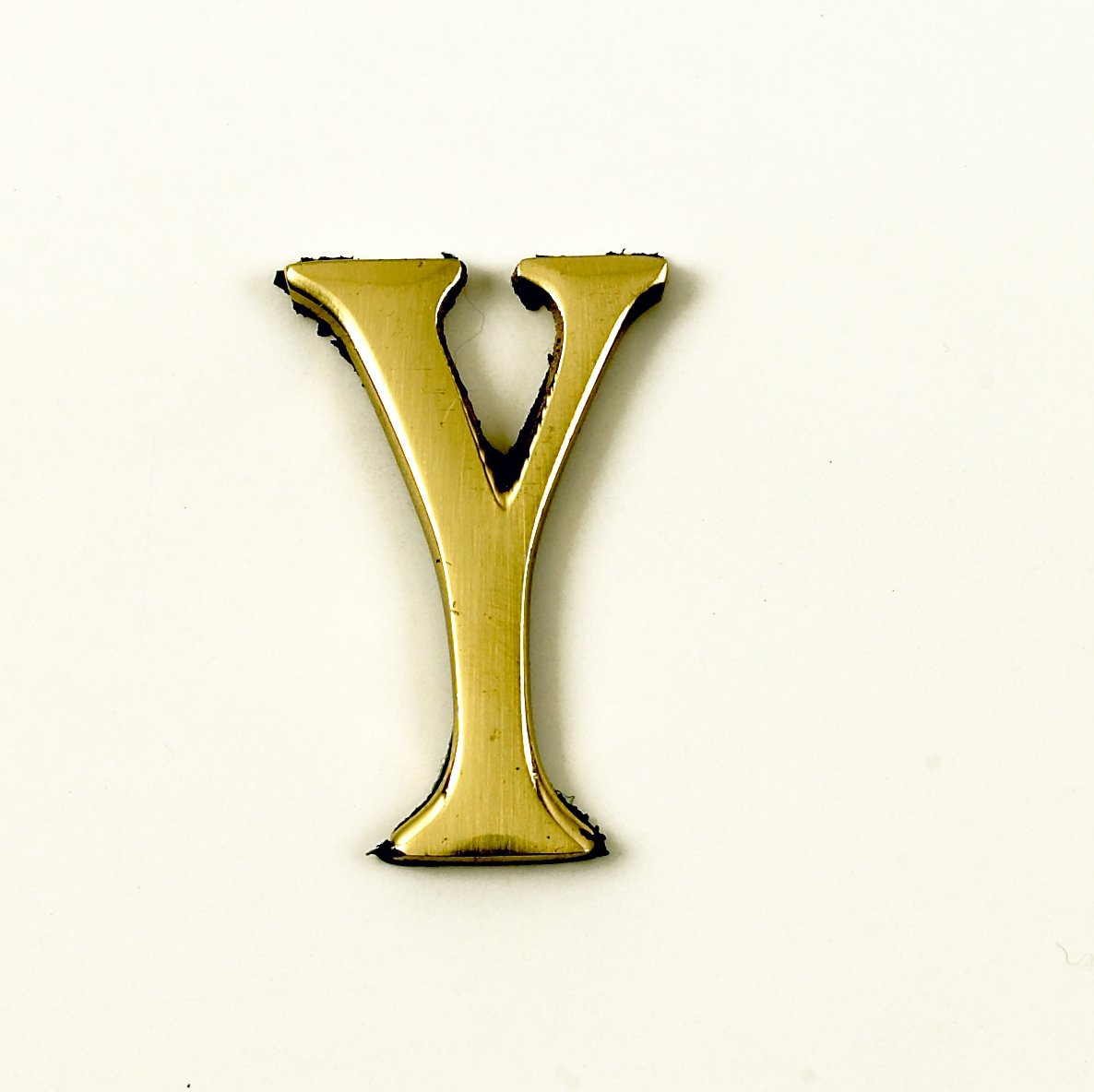 Black Country Metal Works 1.5-2 Inch Self Adhesive Numbers & Letters Polished Brass (Solid Brass) (Y)