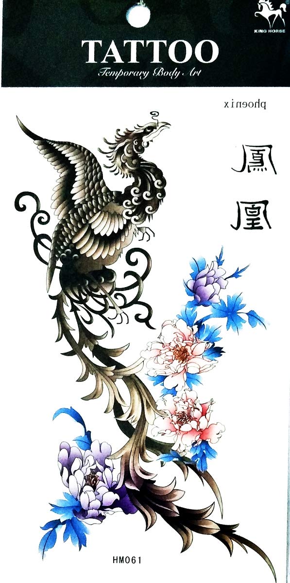 NipitShop 1 Sheet Beautiful Flowers Peacock Bird Tattoo Stickers 3D Waterproof Body Art Arm Hand Temporary Tattoos