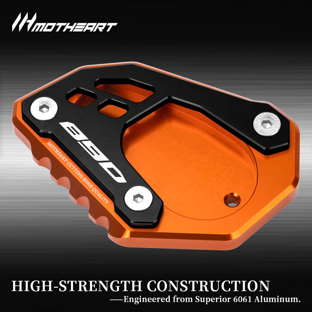 Robusto cavalletto laterale ingrandimento per 890 SMT 2023-2024 accessori di supporto moto cavalletto laterale piastra di sicurezza 890 smt accessori (nero e arancione)