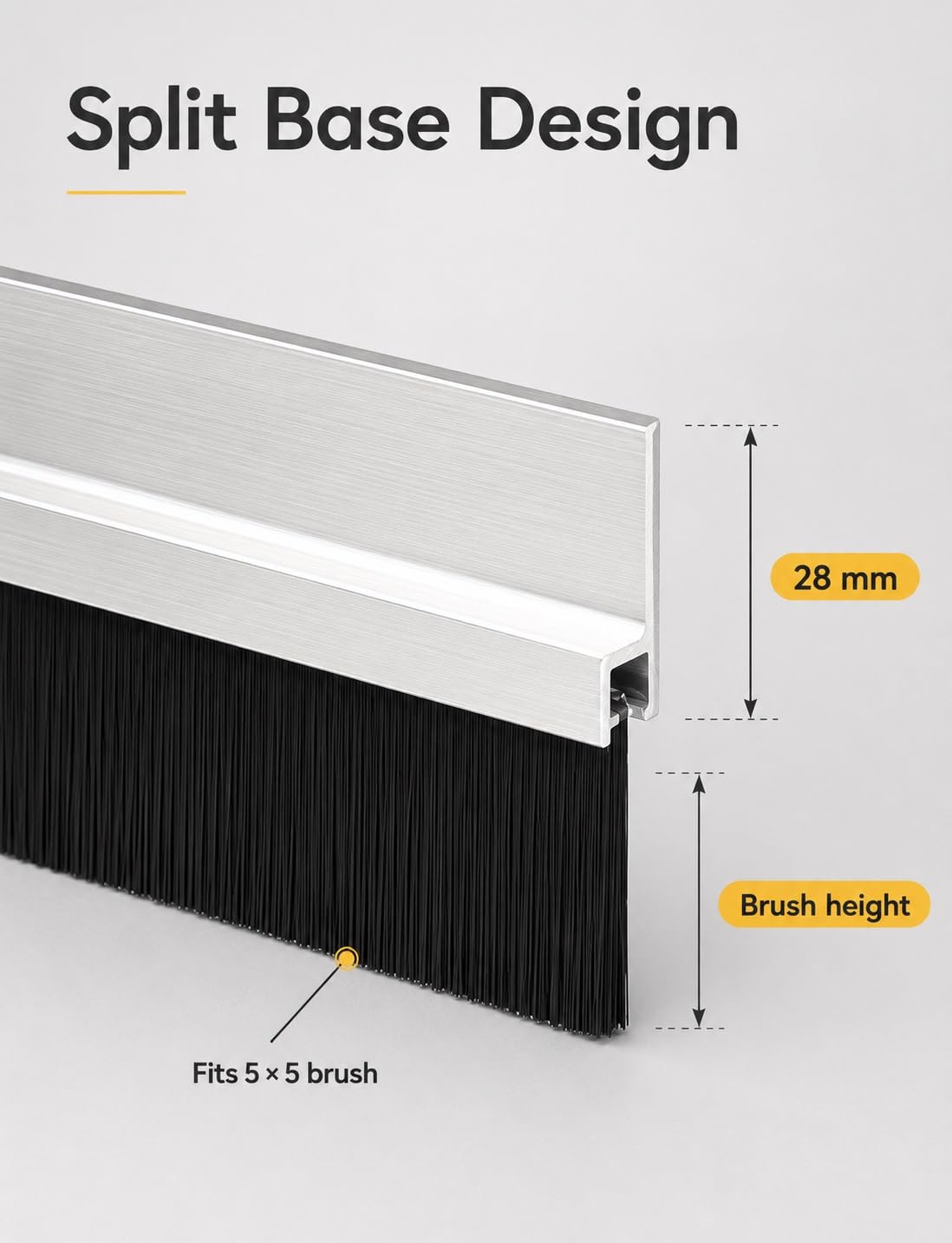 Aluminum H Channel Strip Brush