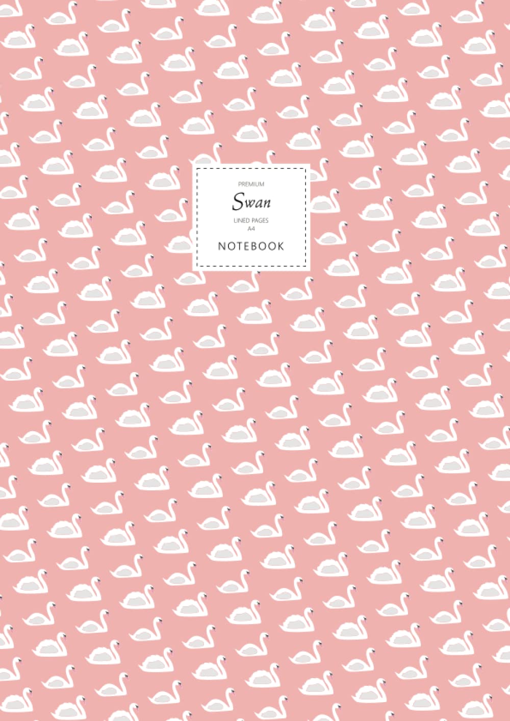 Swan Notebook - Lined Pages - A4 - Premium: (Peach Edition) Fun notebook 192 lined pages (A4 / 8.27x11.69 inches / 21x29.7cm)