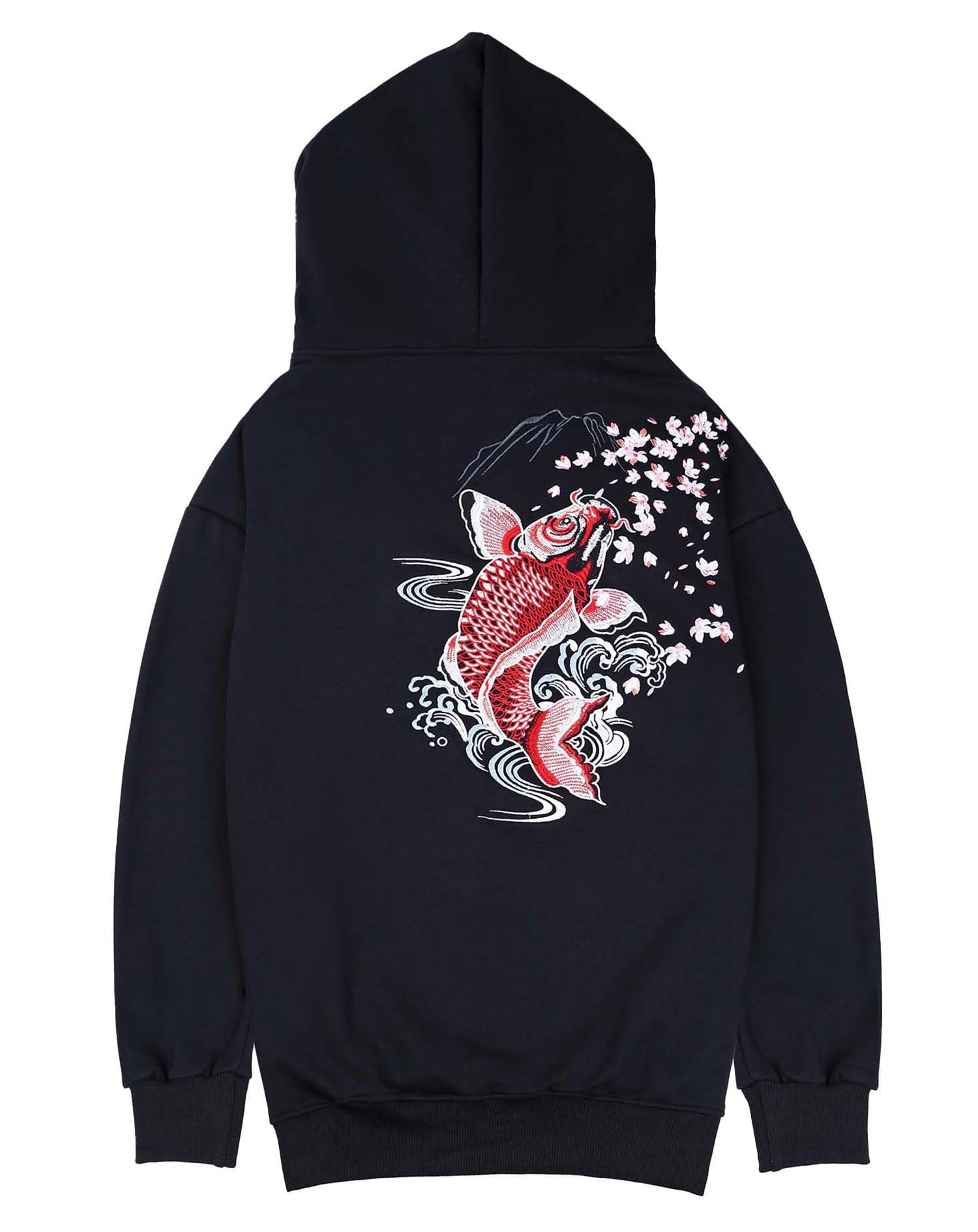 Niepce Inc Streetwear Men's Dragon Embroidered Heavyweight Graphic Hoodies, Black-kirin, S