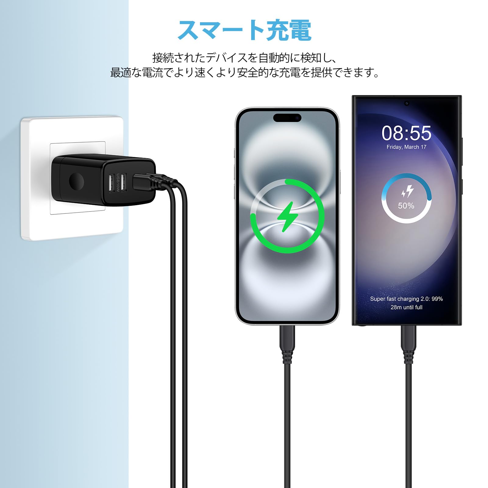 Amazon | Viviber 新型usb コンセント急速充電 4ポートusb充電器