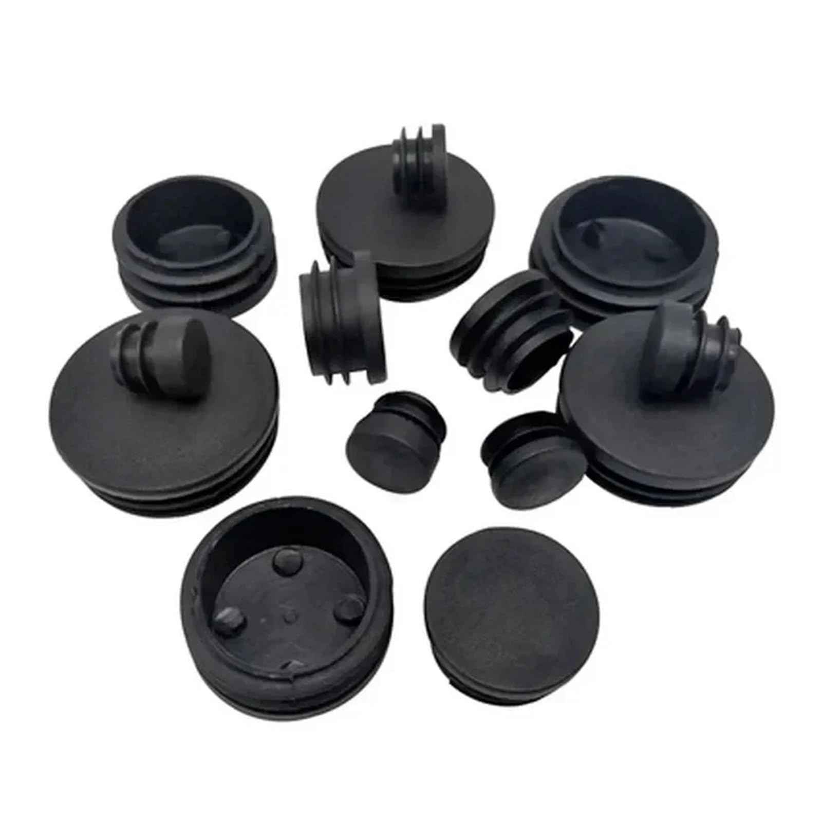 24pcs Round Steel Pipe Plastic Hole Plug Insert End Cap Furniture Chair Leg Cover Metal Tubing Alloy Ladder Glide Protection For Pipe(30mm)