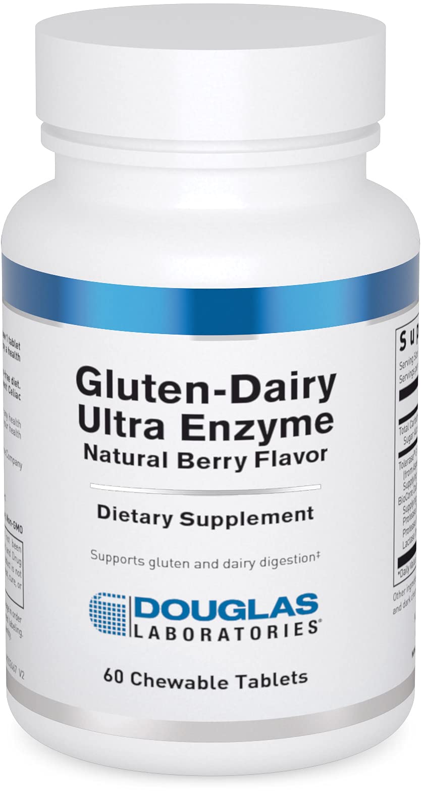 Douglas Laboratories Gluten-Dairy Ultra Enzyme | Gluten and Dairy Digestion Support | 60 Chewable Tablets