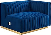 Vista 241 de Modway Conjure - Sofá seccional tapizado de terciopelo de alto rendimiento, con canal, silla sin brazos en negro y gris