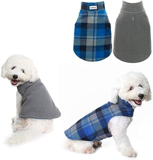 Best SCENEREAL Dog Winter Clothes Reversible Fleece Jacket Warm Coat Windproof Christmas Costume Xmas Gifts for Cold Weather Wearing Review 