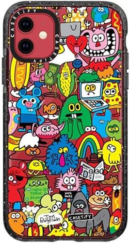 Vista 111 de CASETiFY Funda Impact para iPhone 11 - Moon Camping - Negro transparente