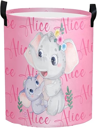 Cesta de lavandería con nombre, organizador de nombre, cestas redondas plegables con asa para decoración de habitación del bebé, dormitorio disponible en Yaxa El Salvador