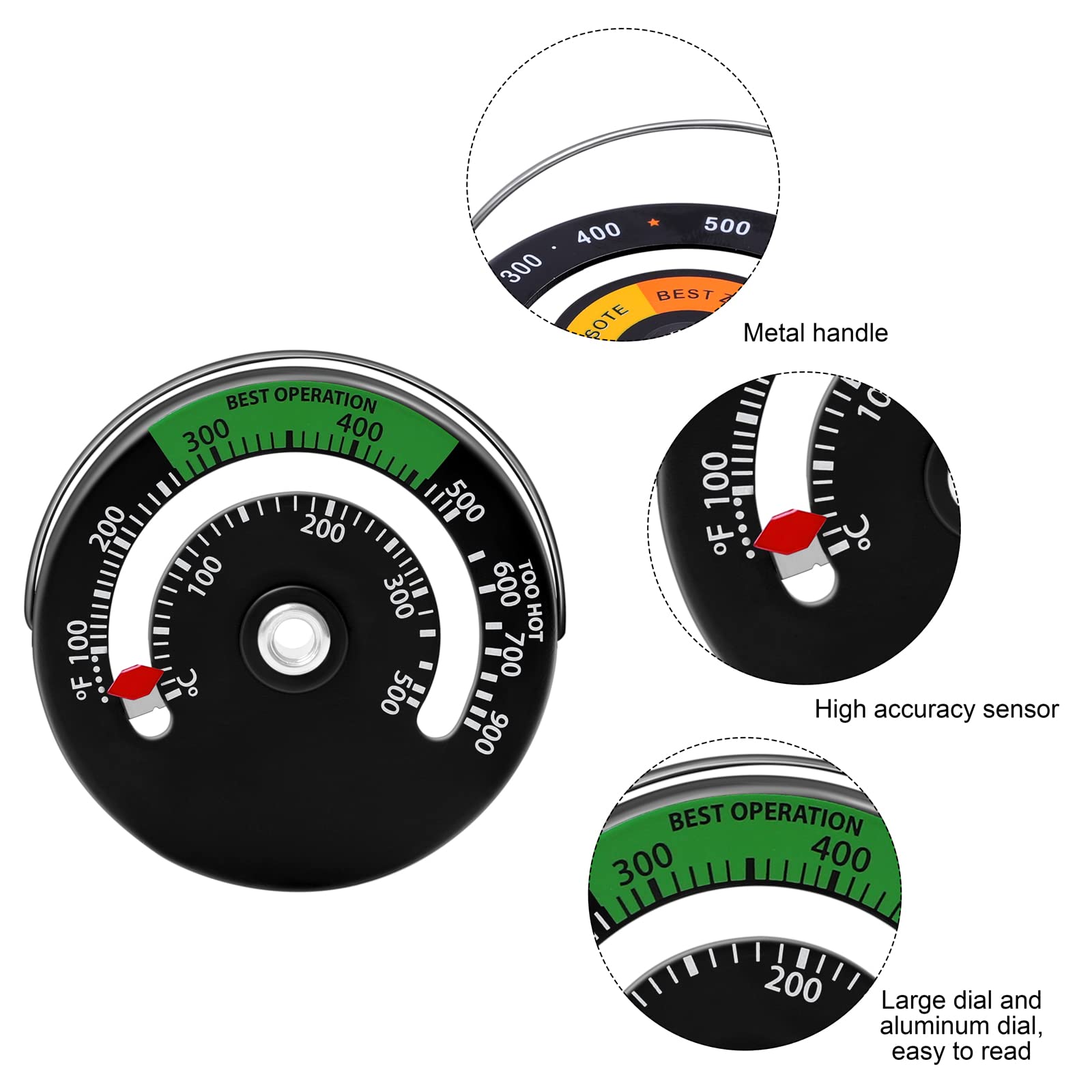 Buy ELCOHO Stove Thermometer Fire Stove Pipe Temperature