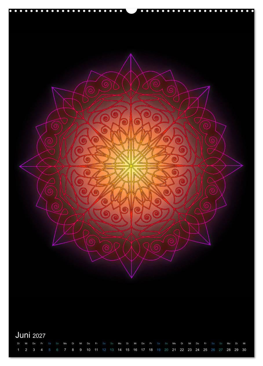CALVENDO - Mandala-Kalender 2027 (hochwertiger Premium Wandkalender 2027 DIN A2 hoch), Kunstdruck in Hochglanz: Genießen Sie jeden Monat ein außergewöhnliches Kraftbild in Form eines Mandalas.
