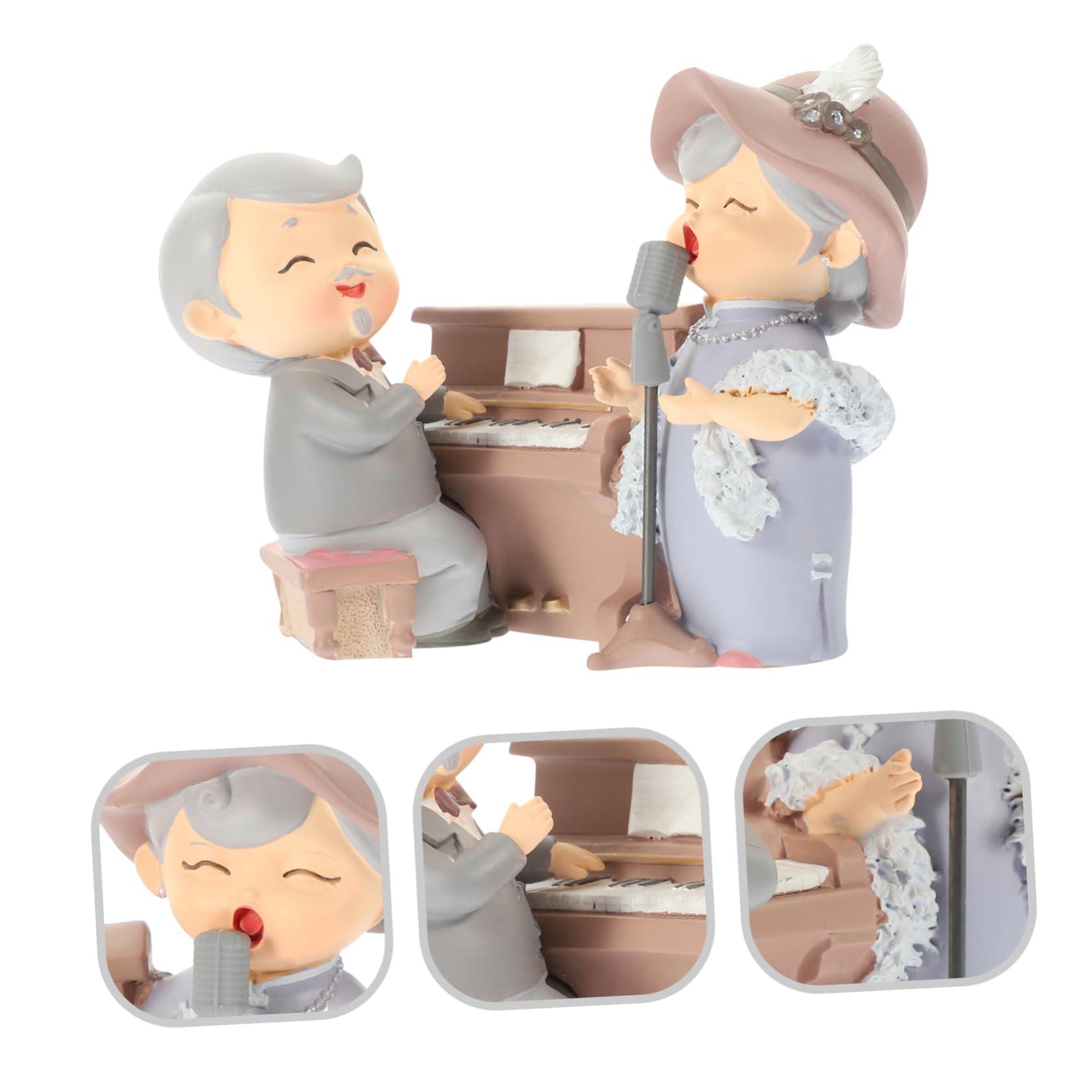 Gatuida 2sätze Liebendes Älteres Miniatur Figurine Dekoration Für Kuchen Tisch Auto Perfektes Für Mutter Und Vatertag Material