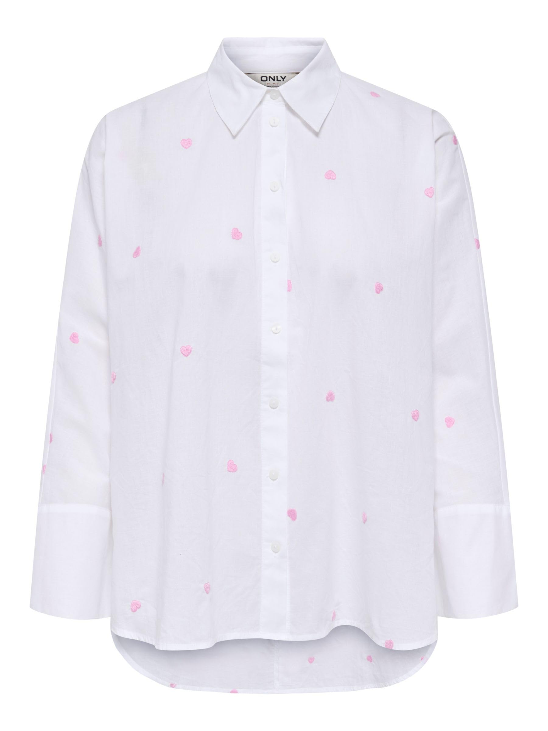 Only Onlnew Lina Grace Ls EMB Shirt Noos WVN Chemise à Manches Longues avec Fermeture à Boutons Femme