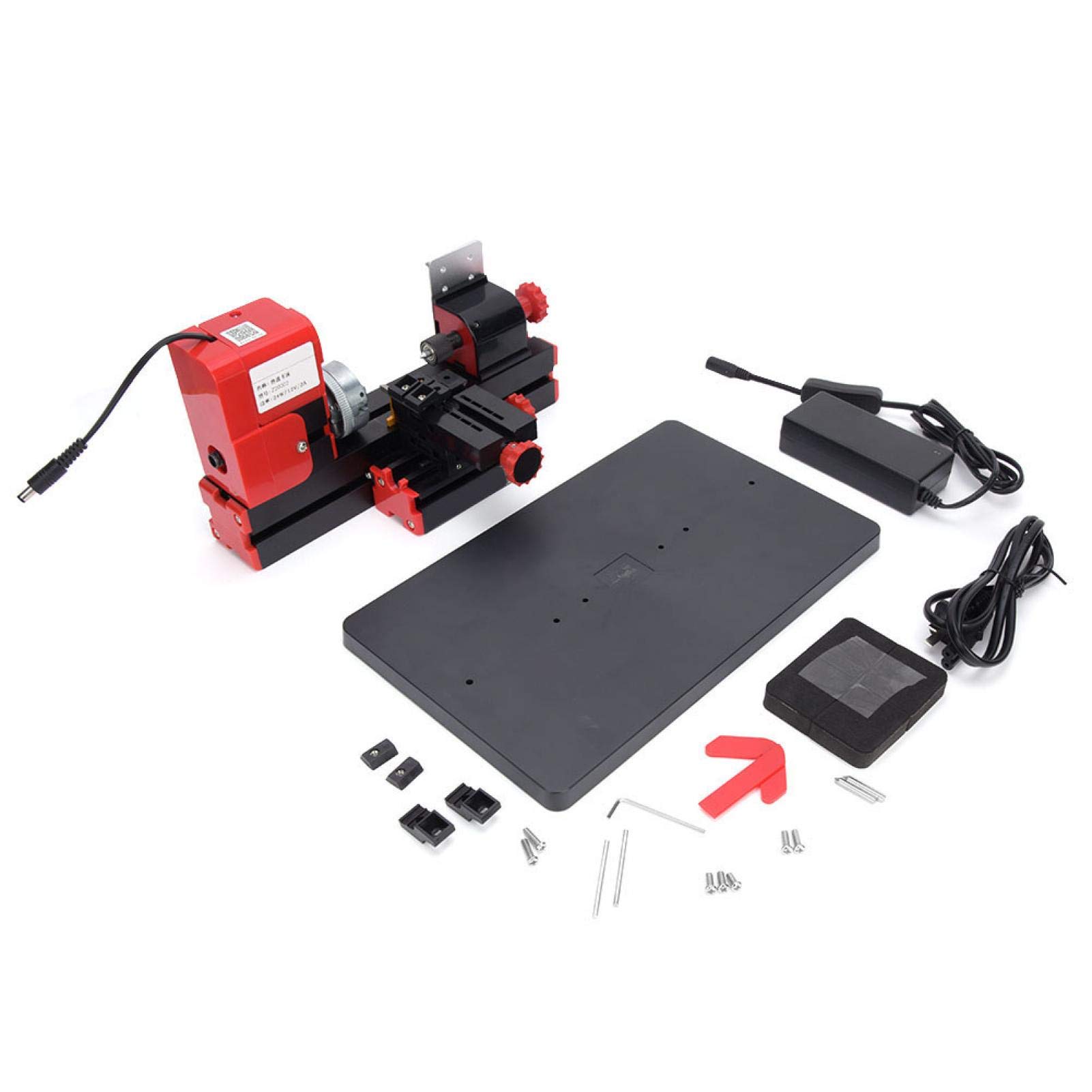 Torno de torneado de metal flexible, amplia gama de aplicaciones, mini máquina de torno motorizada de protección múltiple, estable y duradera para procesar plásticos de ingeniería de madera