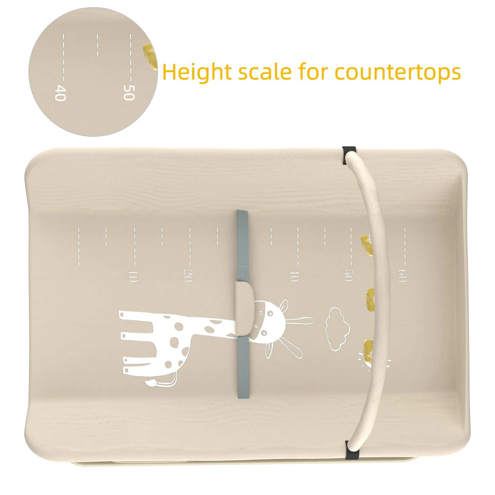 Fasciatoio Neonato Pieghevole Portatile Altezza Regolabile con Ruote Silenziose 360° Bloccabili Bianco Latte 75x68x83-91cm