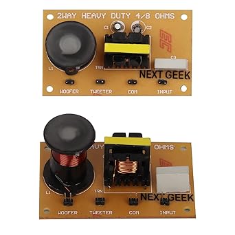 NEXT GEEK copper 2 Way 12Db Audio Crossover Network Filters Speaker Frequency Distributor 100 Watt(Pack Of 2)