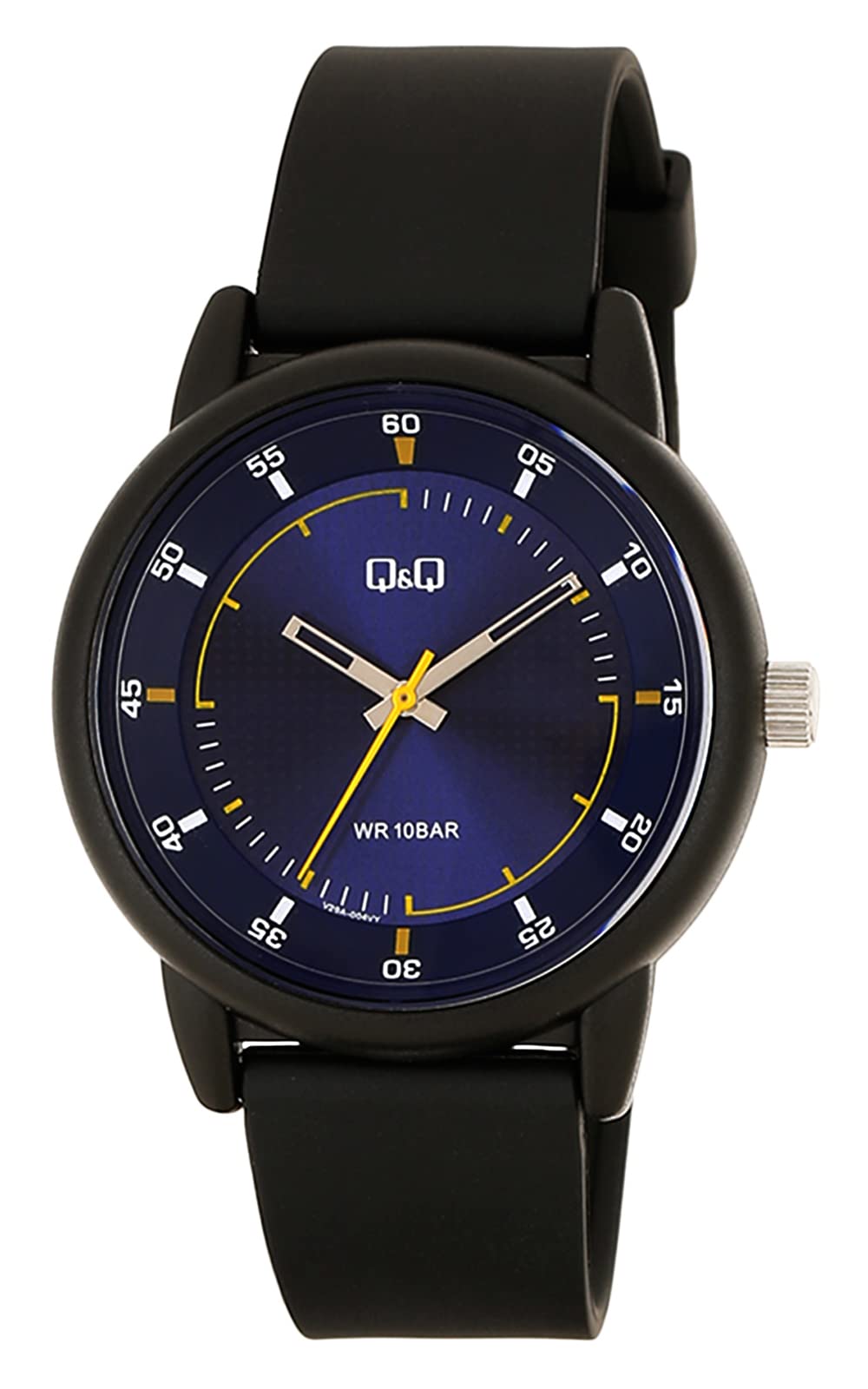 Q&Q WATCHES Reloj Digital de Cuarzo para Hombre con Correa de Silicona V29A-004VY, Negro, Cronógrafo, Digital