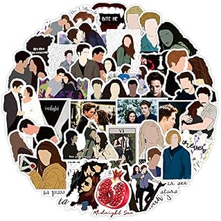 The T-wilight S-aga Stickers for Laptop (50PCS),Gift for Children Teens Adults Girl Boys,Waterproof Twilight Stickers for Water Bottle,Vinyl Stickers for Journal,Dairy,Scrapbook,Skateboard