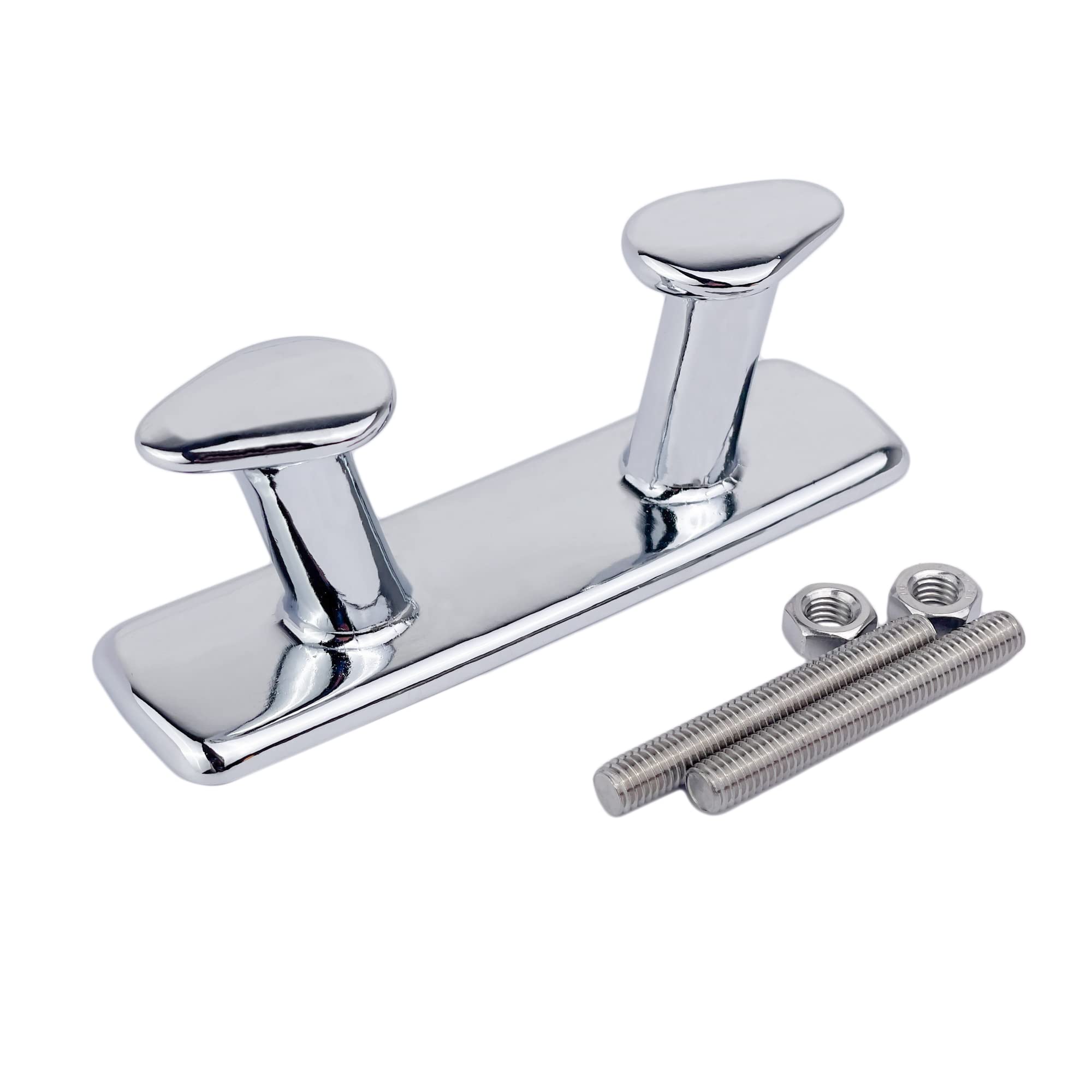 GATE14® Knopfpoller für Boot aus verchromtem Messing, glänzend, Länge 140 mm