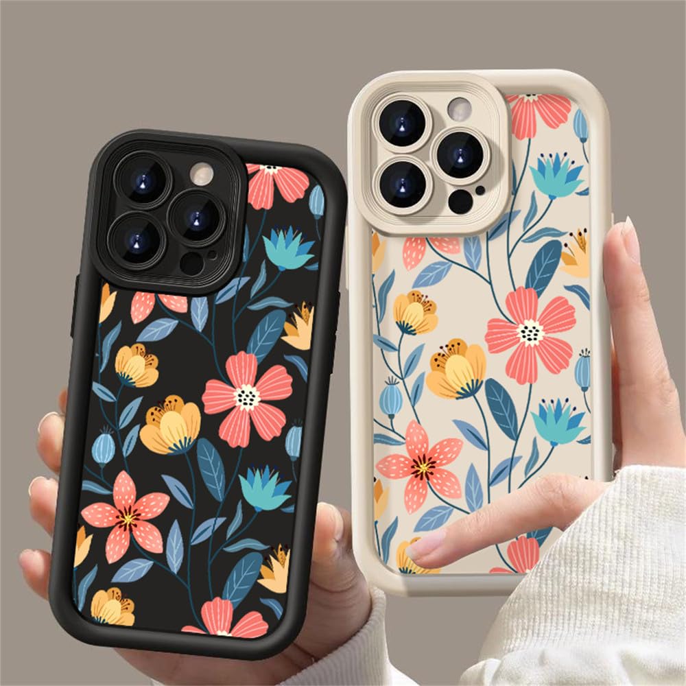 Amazon.co.jp: カラフルな花のシリコンケース iPhone 15 16 Pro Max 14