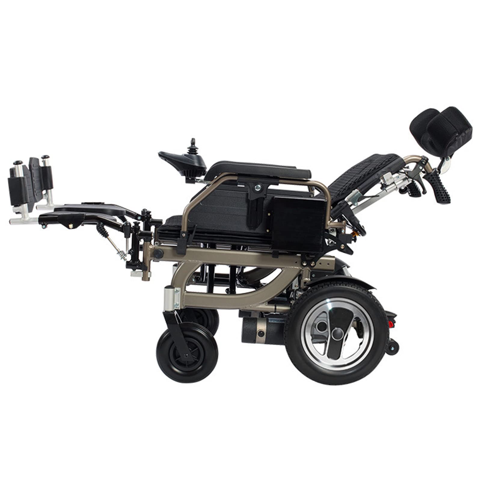 GL-GDD Lightweight Foldable Fully Automatic Wheelchair, Comfortable Heavy Duty Travel Transport Chair, Headrest Armrest Backrest Lift Legs Adjustable