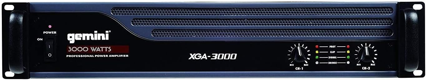 Gemini XGA-3000 Bridgeable PA Amplifier with Limiter 3000W