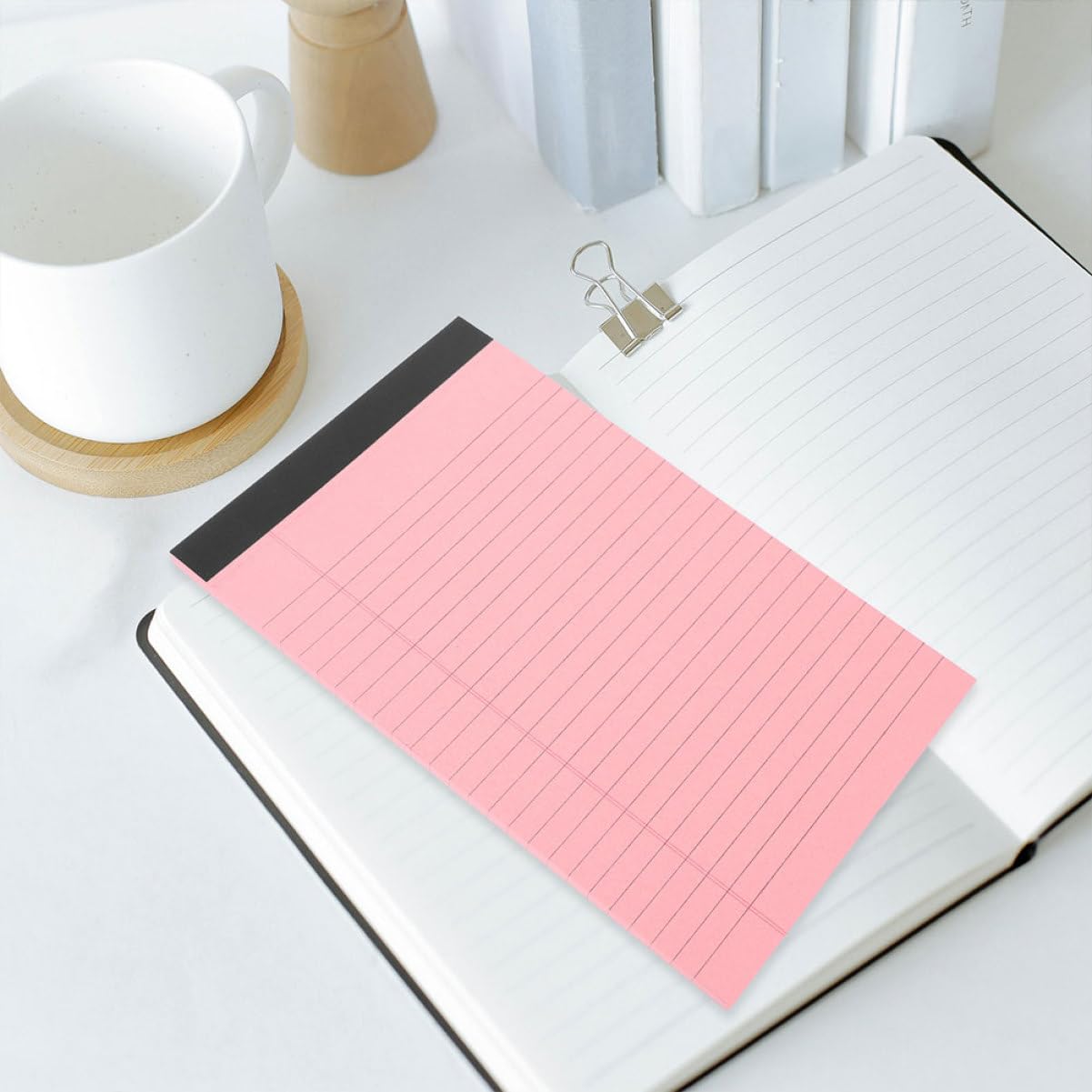 NUOBESTY 8 bloc-notes juridique couvercle ruban adhésif double face robuste manuel bi Cahier de cours Cahier de prise de notes bloc-notes pour les étudiants petits blocs-notes légaux Papier