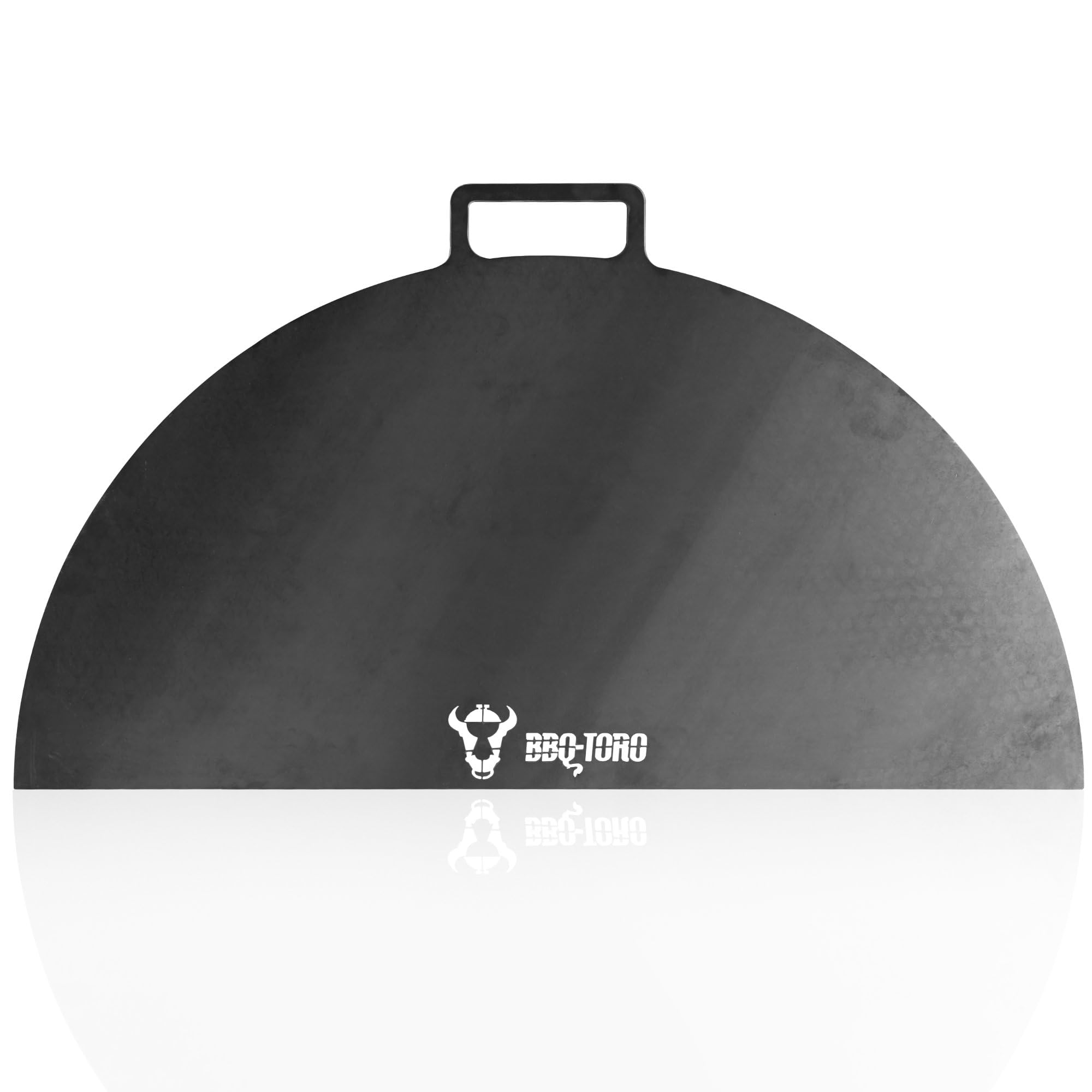BBQ-Toro Płyta grillowa ze stali węglowej, półokrągła, z uchwytem, szara, nakładka do paleniska, płyty paleniskowej, grilla, akcesoriów do paleniska, grilla (Ø 80 cm)